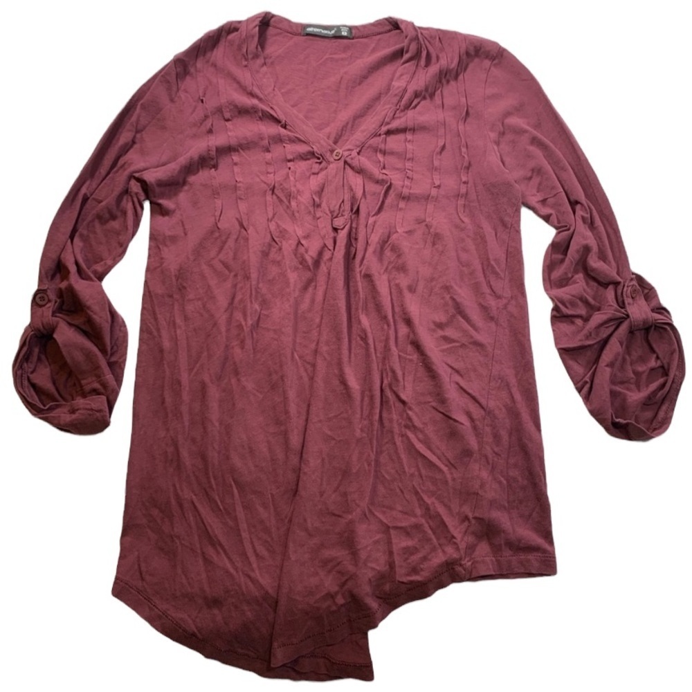 Alternative | Burgundy Wind Color Three Quarter Roll Up Sleeve Small